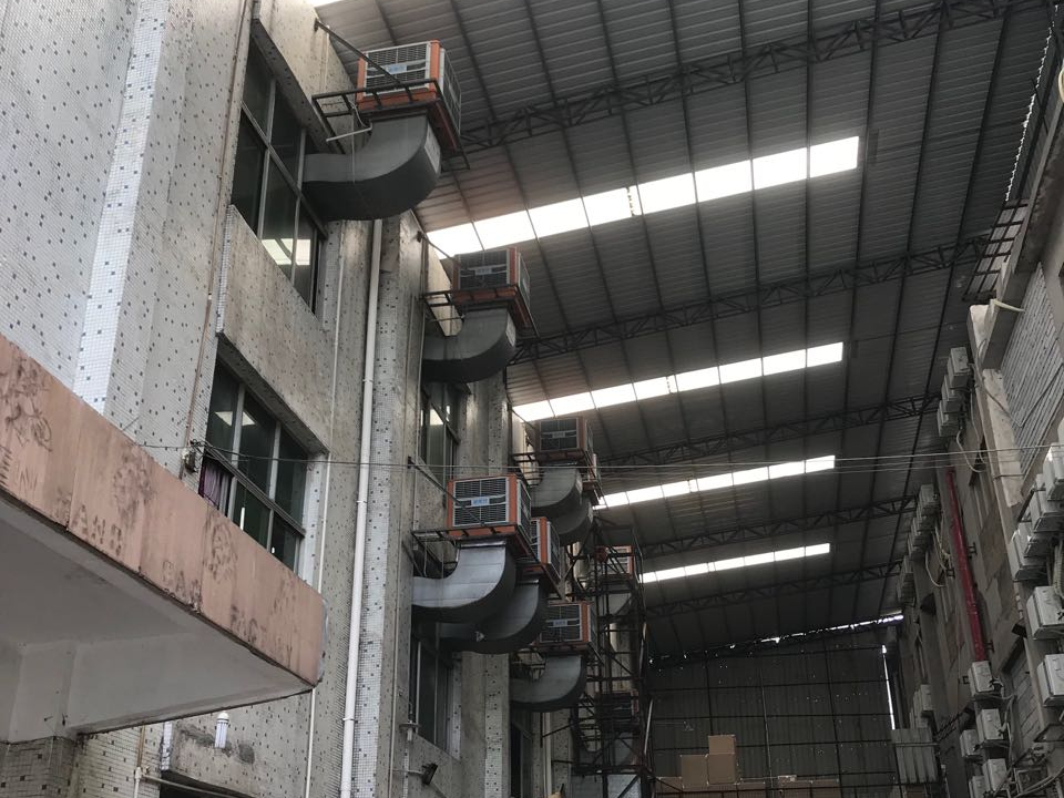 手袋廠針車車間環(huán)?？照{(diào)降溫工程